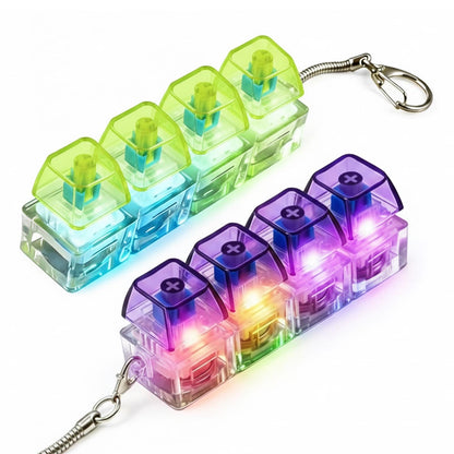 Keyboard Fidget Toy, Keyboard Clicker with LED Light, Keyboard Fidget Keychain, Keyboard Button Finger Clicker for Anxiety Relief