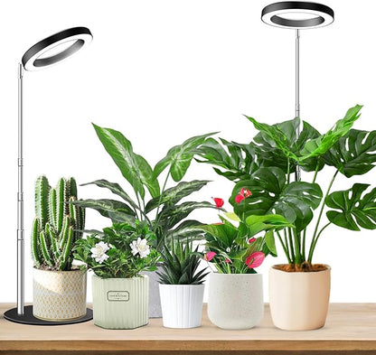 Aokrean Grow Lights for Indoor Plants Full Spectrum, 80 LEDs Plant Light for Indoor Plants, Height Adjustable 6.3in Desktop Growing Lamp with Auto Timer 6/12/16Hrs, 3 Optional Spectrums,5 Brightness