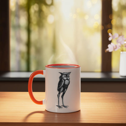 Stolas Ascends Dictionairre Demon Ceramic Mug, Orange/White