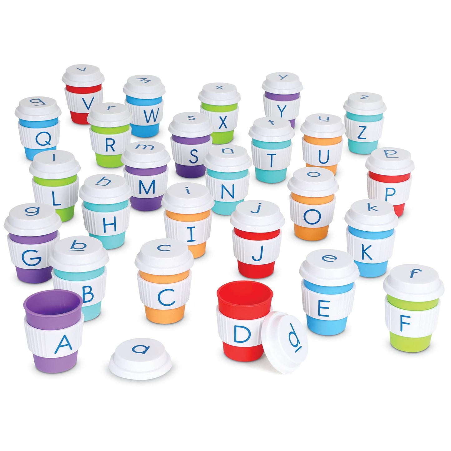 Learning Resources Alphabet Coffee Cups - ABC Toys, Phonics Practice, Reading Readiness, Language Development, Letter Toy for Toddlers, Matching Game, Preschool Activities, Gifts for Kids
