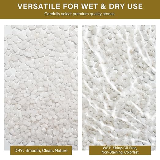 NUPICK 3 lbs Pebbles for Indoor Plants, 1/5 Inch Pea Gravel for Fish Tank, Polished Decorative Rocks for Succulent, Natural River Stones for Vases, Cactus, Landscaping, Bird Bath, Aquarium, White
