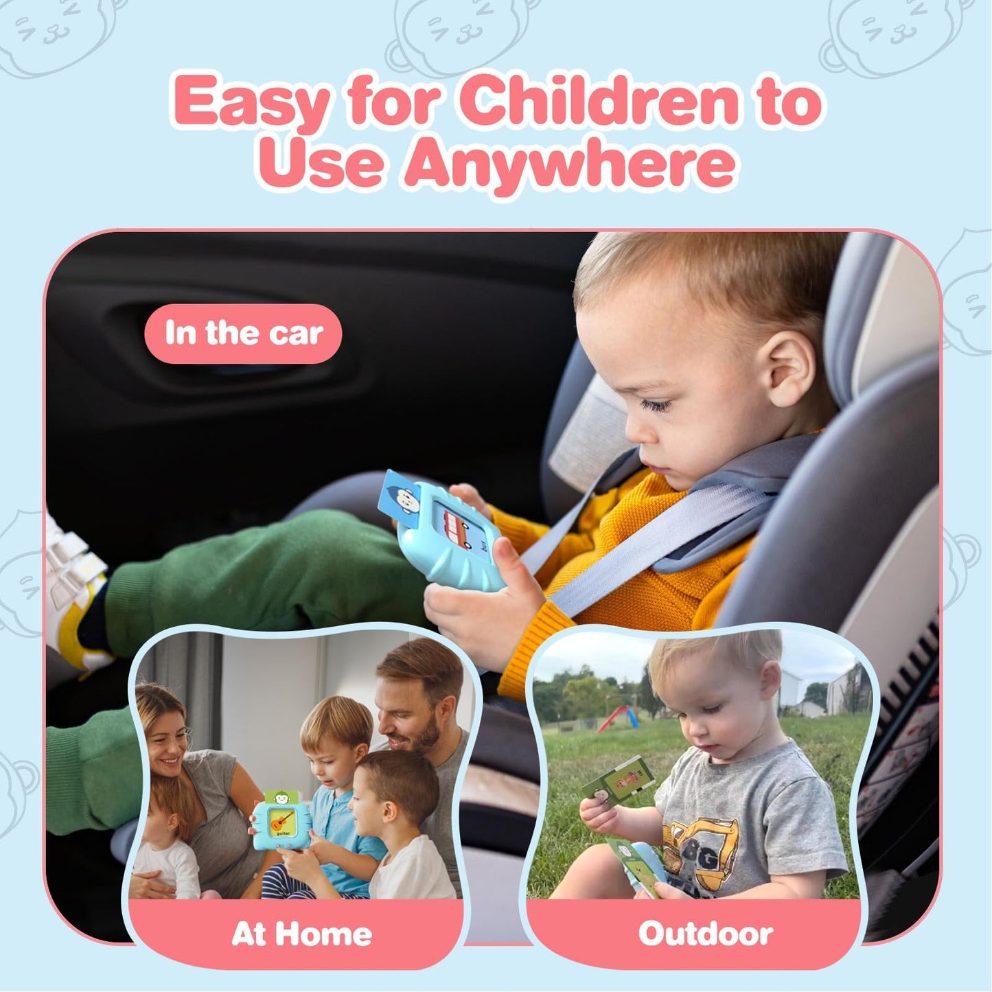 U-LEARNER 296 Sight Words Talking Flash Cards for Toddlers 1 2 3 4 5 Year Old, Pocket Speech, Sensory Speech Therapy Toys, Educational Learning Toys for Montessori and Autism Children, Gifts for Boys