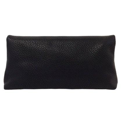 JNB Faux Leather Oversize Foldover Clutch Bag with Zipper Pocket,bk40