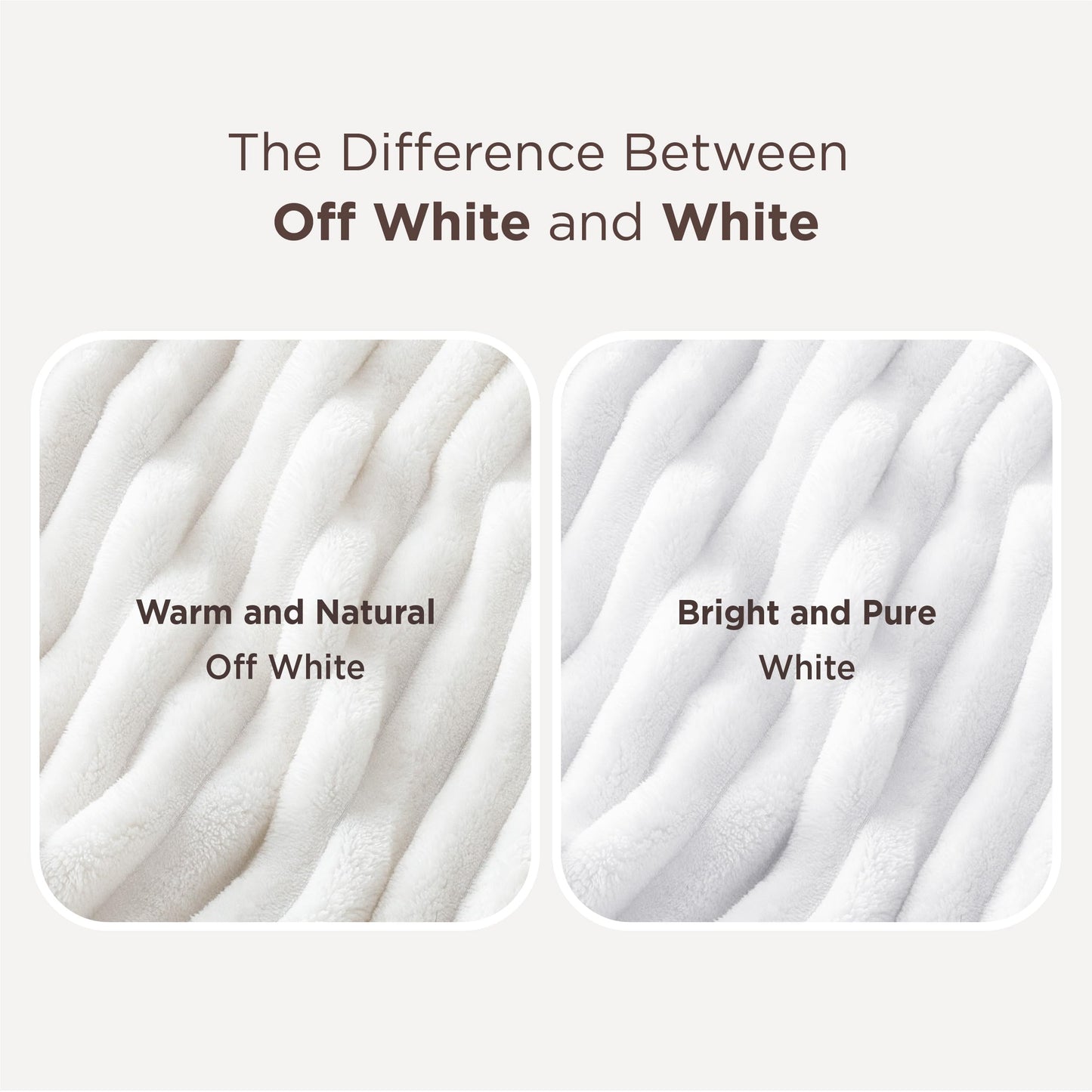 Bedsure GentleSoft White Throw Blanket for Couch - Birthday Gifts for Women Mom Her Girls, Cozy Fleece Blanket for Sofa Bed, Living Room Home Bedroom Decor Dorm Essentials, Off White, 50x60 Inches
