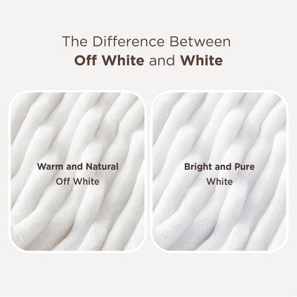 Bedsure GentleSoft White Throw Blanket for Couch - Birthday Gifts for Women Mom Her Girls, Cozy Fleece Blanket for Sofa Bed, Living Room Home Bedroom Decor Dorm Essentials, Off White, 50x60 Inches
