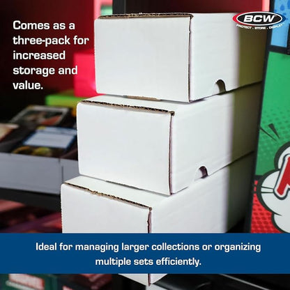 BCW 800ct Trading Card Storage Boxes - 10 Pack | Organizer for Sports Cards, MTG, Pokemon, and Card Games | Assemby Required