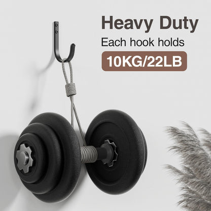 Josmimic 20-Pack Wall Hooks for Hanging Towel/Coat - 22LB Screw in Metal Hanger Wall Mount, for Outdoor, Closet, Door, Bathrooms, for Backpack, Robe, Black