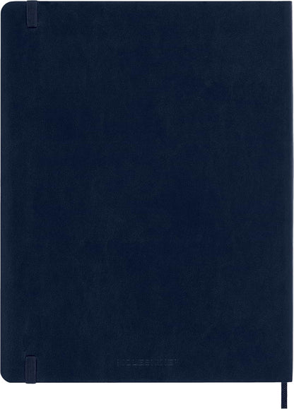 Moleskine Classic Notebook, Soft Cover, XL (7.5" x 9.5") Ruled/Lined, Sapphire Blue, 192 Pages