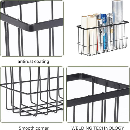 2 Pack Aluminum Foil and Plastic Wrap Organizer,Wall Mounted Cabinet Door Organizer,Kitchen Pantry Organizers and Storage,Wrapping Paper Shelf for Sandwich, Freezer, Ziplock Bag