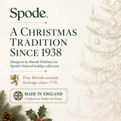 Spode Christmas Village Canister with 3 Compartments - Festive Dolomite Holiday Storage Container for Food, Cookies, Treats, Baking Ingredients- Christmas House Design - Giftable Set for Holidays