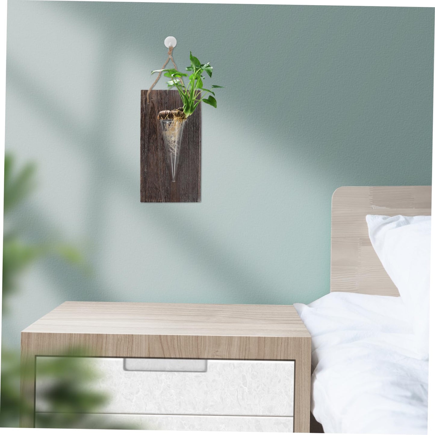 Garneck Wall Hanging Terrarium Planter Hydroponic Glass Vase Board Decorative Plant Holder for Floral Arrangements Home and Office