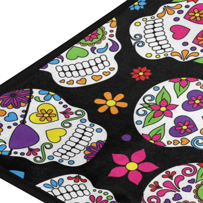 Anti Fatigue Kitchen Floor Mat, 39 x 20 in Sugar Skull Non Slip Absorbent Comfort Modern Standing Mat Soft Kitchen Runner Rug for Hallway Entryway Bathroom Living Room Bedroom Halloween Ghost…