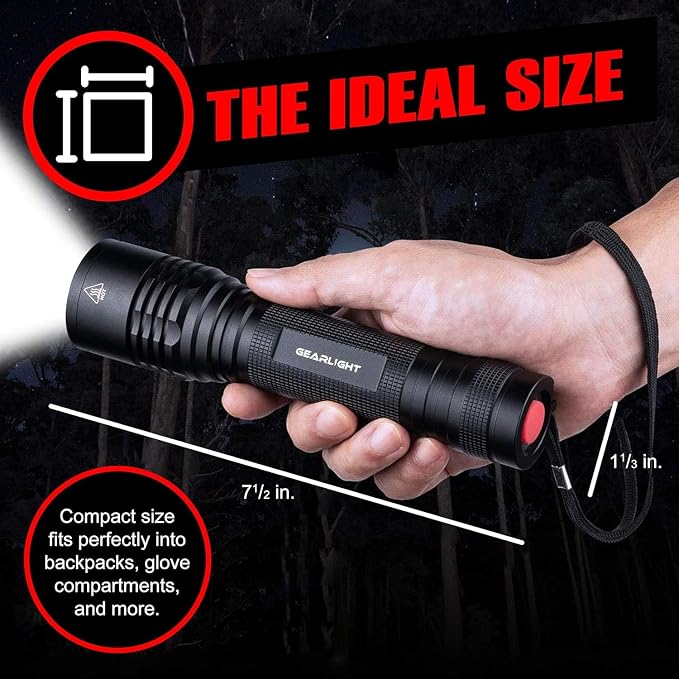 LED Flashlight High Lumens, Tactical Flashlight Battery Powered (Batteries Not Included), Bright Handheld Flashlight for Camping, Hunting, Home, Security, Hiking, Walking at Night & Emergency Use