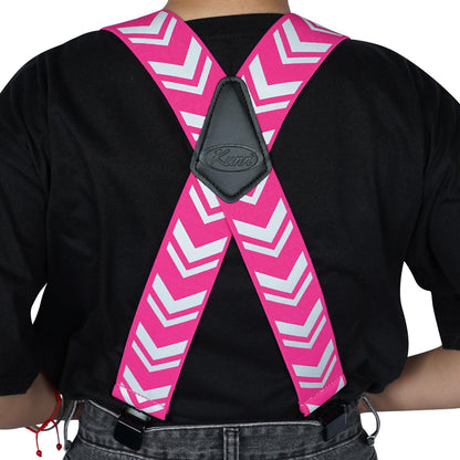 KUNN Safety Reflective Suspender Safety High Visibility Women Work Suspender,Pink