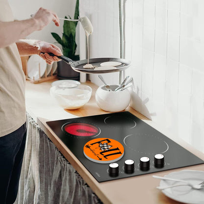 Fall Pumpkin Electric Stove Burner Covers，4 Pcs Halloween Decor Round Stove Burner Cover，8 Inches and 10 Inches，Gas Stove Burner Cover,Metal Cooktop Autumn Pumpkin Decorative Home Decor,Kitchen Decor