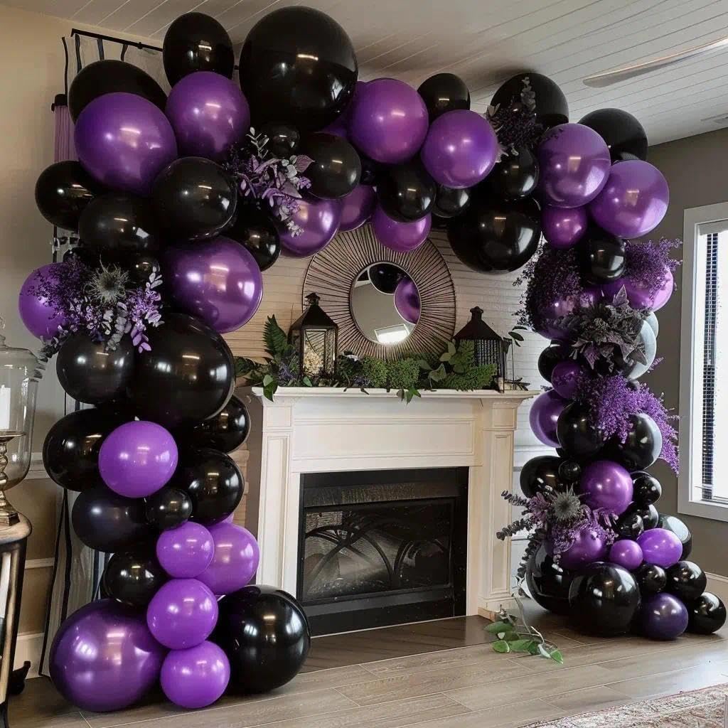 Purple and Black Balloons Dark Purple Balloon Garland Arch Lavender Lilac Kit For Wednesday Birthday Halloween Vampire Retirement Graduation Prom Party Decoration