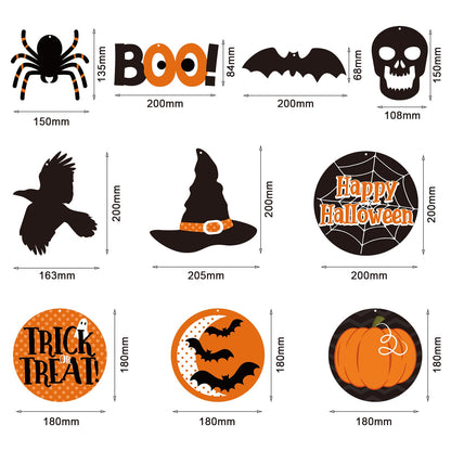 Blulu 50 Pcs Halloween Ceiling Decorations Halloween Hanging Swirl Witch Bat Boo Pumpkin and Spider Trick Foil Swirl Hanging Decorations Streamers Ceiling for Home Indoor Outdoor Party Office