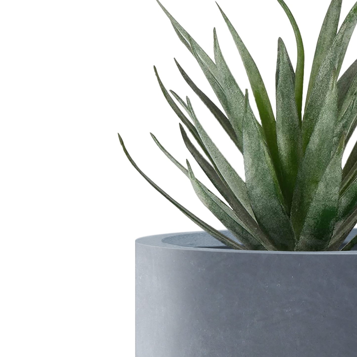 Kante 11" D and 8" D Round Concrete Large Tall Plant Pots Outdoor Indoor Planters with Drainage Hole for Patio, Set of 2, Charcoal