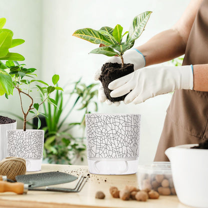 CWYEYE 4 Pack Self Watering Pots for Indoor Plants, 4" + 5.5" Flower Pots with Wick Rope and Reservoir, Plant Pots for African Violet, Spider Plant, Orchid