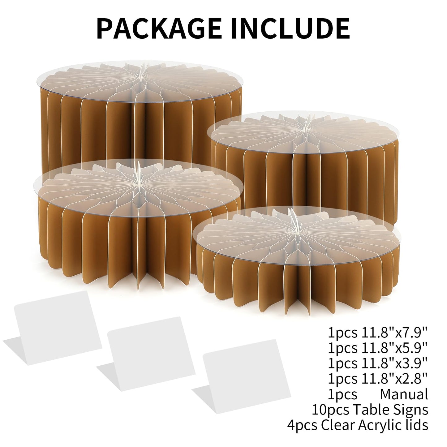 Buffet Risers Food Risers for Buffet Table Acrylic Risers Display Stands Tall Cake Stands Cylinder Stands for Party Pedestal Cake Stand Dessert Table Display Set Cupcake Stands Cupcake Display (Golden)