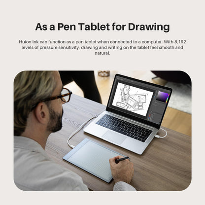 Huion Ink EB1011 E Ink Tablet 10.3" Digital Notebook with Dual Front Light Full- Laminated Anti-Glare Glass Battery-Free Pen 8192 Pressure Handwritten-to-Text for Reading, Writing & Note-Taking