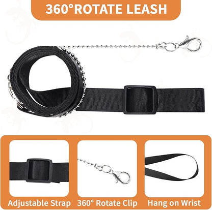3 Pack Bearded Dragon Leash and Harness Set for Small Animals, 6.5FT Leash with 3 Sizes Adjustable Harness for Lizard Walking Adventure, Soft Vest Clothes for Squirrel Reptile Lovers -Brown