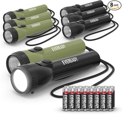 Eveready LED Flashlight (8-Pack) Bright Reliable Flashlights for General Purpose, Great for Camping, Car, Emergency Storm Power Outage Handheld Flashlight (Batteries Included)