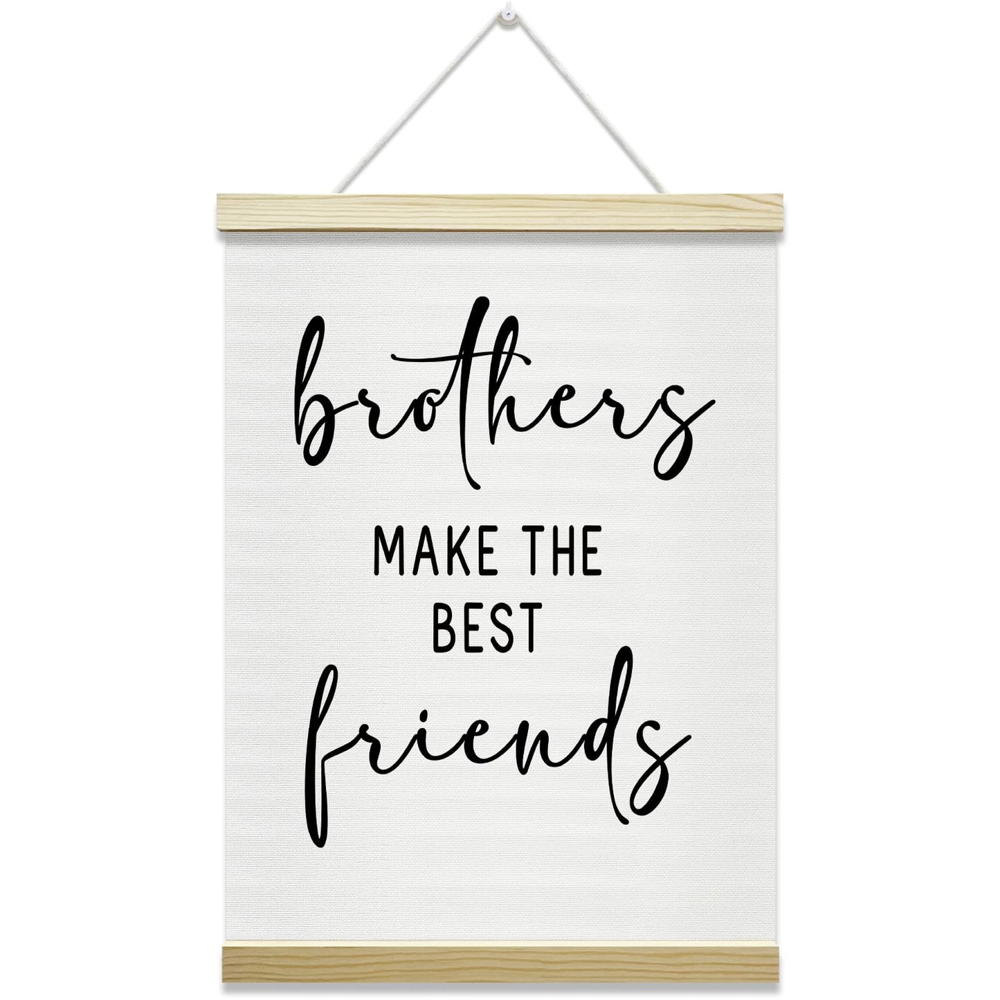 Nopoben Brothers Poster Hanger Frame - Brothers Make the Best Friends, Kids Room Wall Art With Wooden Poster Hanger, Playroom Boys Bedroom Game Room Decor(12x16 Inches)-06