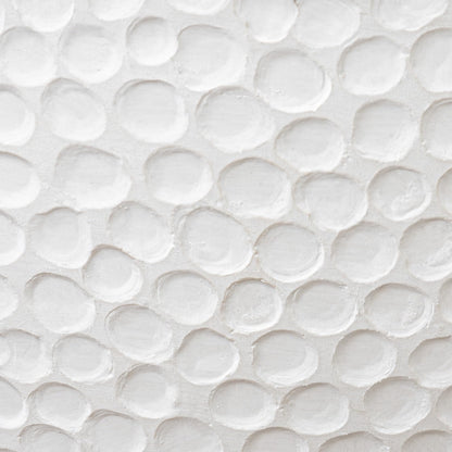 LA JOLIE MUSE Hanging Planters for Outdoor Plants, Large Hanging Planter with Drain Holes, Outdoor Hanging Flower Pots, White Stone, Honeycomb (13.2 Inch, Set of 2)