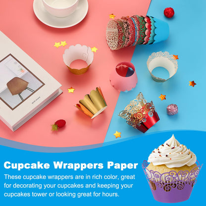 PATIKIL Cupcake Wrappers Paper, 50 Pack Baking Cups Standard Cloud Decoration for Anniversary Birthday Weddings and Parties, Dark Purple