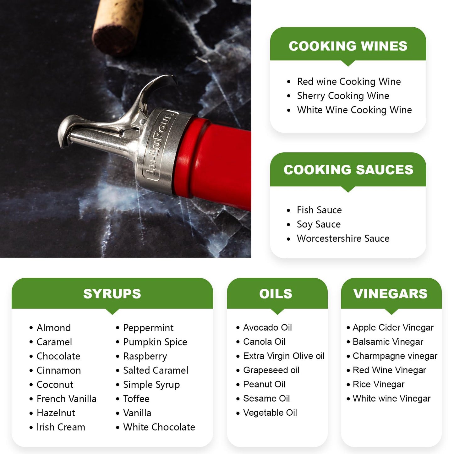 Wine Stopper & Pourer 2 in1, Suitable for Alcohol, Wine for Best Christmas and Birthday Gifts