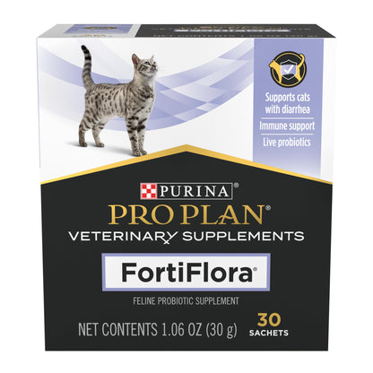 Pro Plan Veterinary Diets FortiFlora Daily Probiotic Powder Supplement for Cats with Digestive Support and Immune System for Occasional Diarrhea