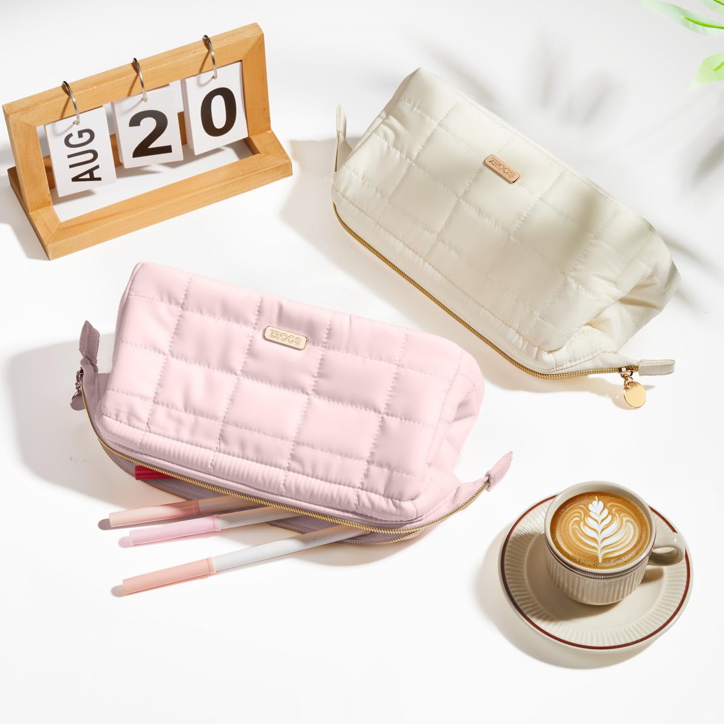 Sooez Large Pencil Case Pouch, Soft Pencil Bag with Zipper, Pen Bag Wide Opening, School Supplies Cute Pencil Case for Girls Boy Men Women, Green