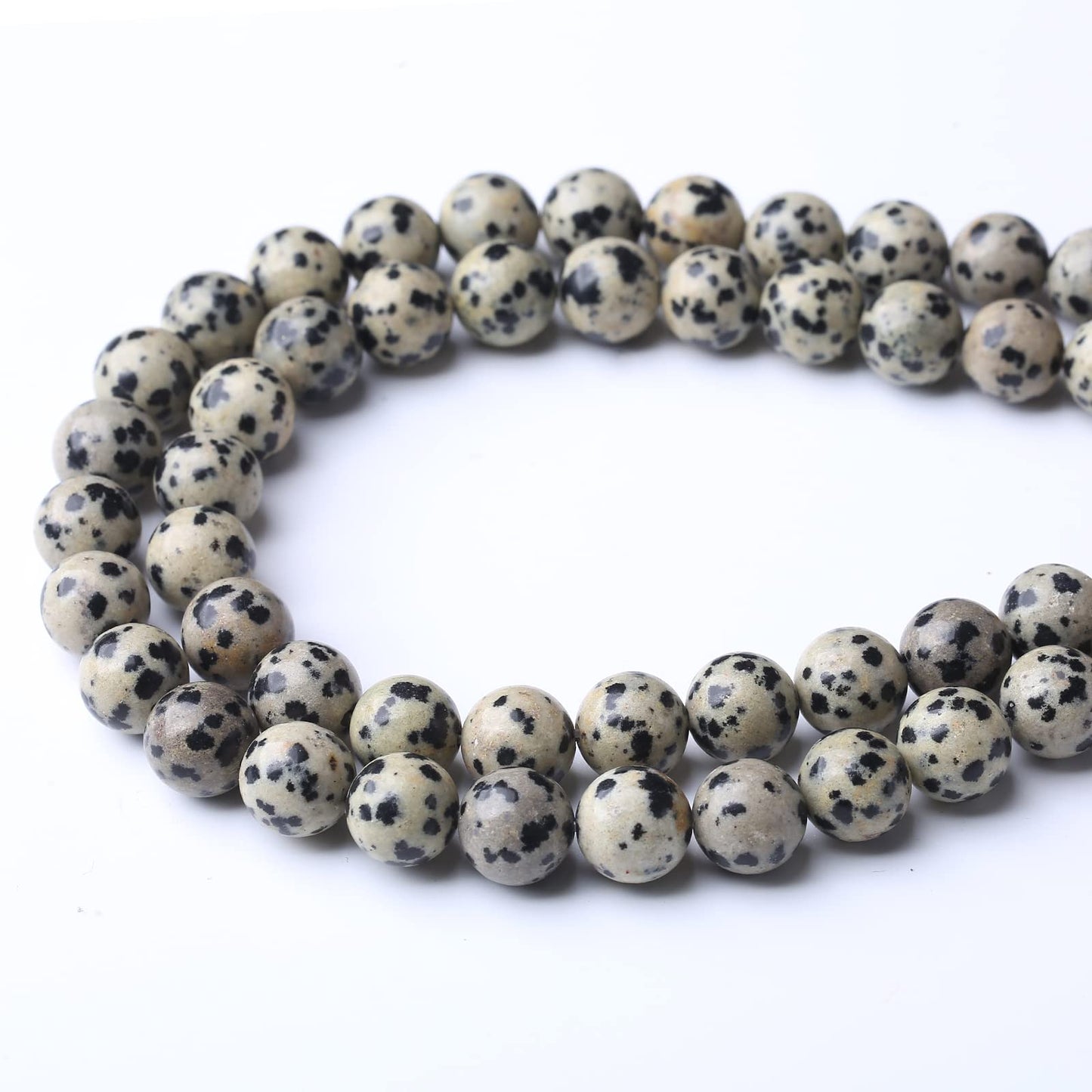 36PCS 10MM Natural Dalmatian Jasper Stone Beads Energy Healing Beads for DIY Jewelry Bracelet Necklace Making for Jewelry Making15Inch