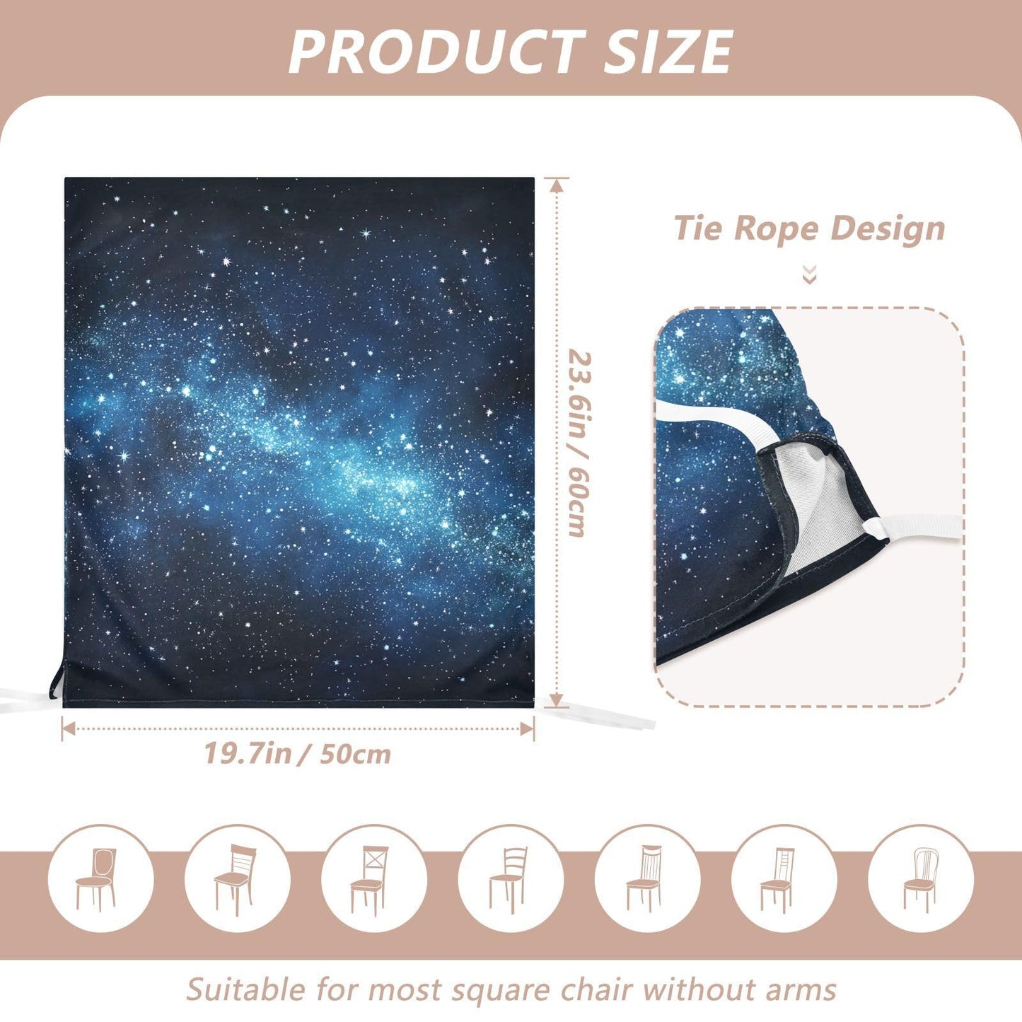 Tatenale Chair Covers for Dining Chairs Set of 2 Dining Room Chair Back Cover Parsons Slipcover Seat Protector Party Halloween Christmas Decorations Blue Star26