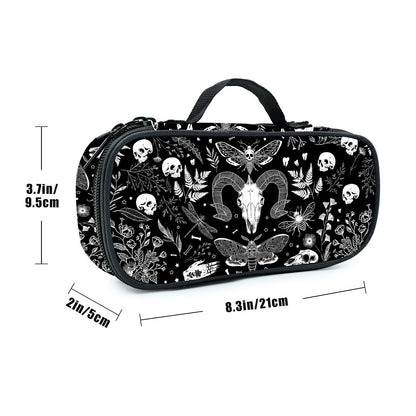 Droerfes Goth Magic Skull Pencil Case Pencil Pouch Large Capacity Pen Bag School Office Organizer Stationery Storage Box For Girls Boys Teen Kids