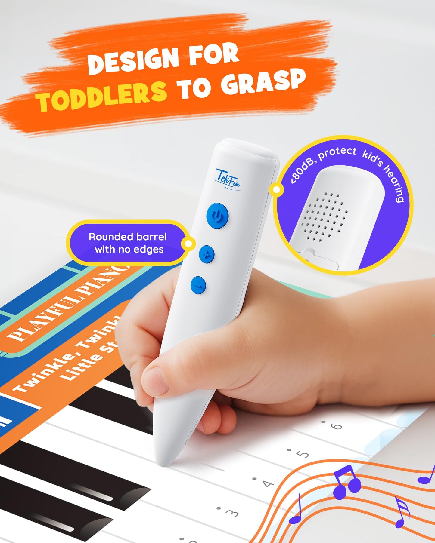 TEKFUN Talking Learning Poster Set for Toddlers 1-3, Interactive Educational Wall Poster with Speaking Pen, Screen-Free Letter & Word Learning for Homeschooling & Preschool Classroom