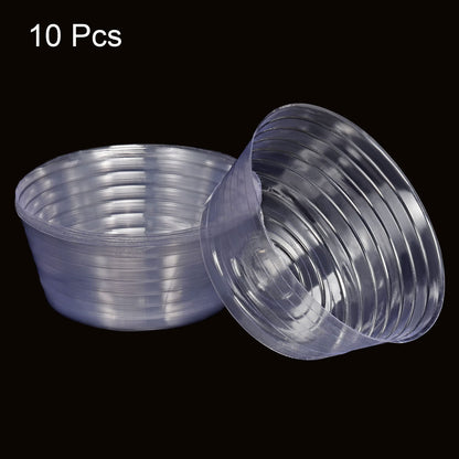 MECCANIXITY Plant Pot Saucer 8 Inch Plastic Round Flower Drip Tray for Indoor Outdoor, Clear Pack of 10