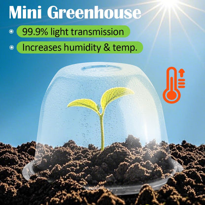 10" D × 6.7" H Plant Protectors from Animals, Garden Cloches for Seedlings Nursery Pots, Durable Humidity Domes with Ventilation Holes, Clear Plant Covers, Mini Greenhouse for Plants 5-Pack