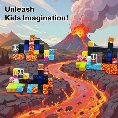 uMadeUs Magnetic Blocks Building Set - Puzzle Cubes as STEM Toys for Kids - Toddlers Sensory Construction Tiles - Ages 3+ Creative Educational Games for Boys and Girls - Magic Portal 100pc Block
