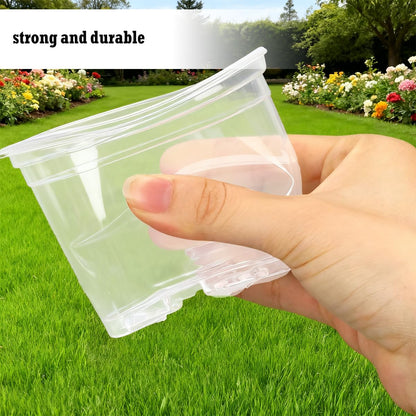 Vankcp 24 Pcs 4/5/6/7/8/9 Inch Clear Nursery Pots with Drainage Holes, Transparent Variety Pack Plastic Plant Pot for Plants, Clear Seedling Planter Pots for Flowers Vegetable Succulents Herbs