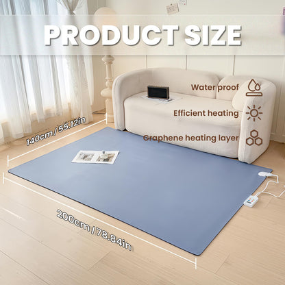 YIRCELOM Heated Floor Mats Under Desk, Heated Foot Warmer with Adjustable Temperature 12 Hour Timer, Electric Heated Area Rug, Radiant Floor Heater, for Yoga (55x79inch/140x200cm)
