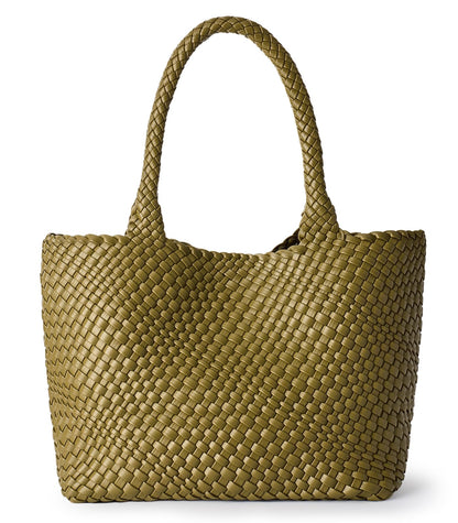 JOTOFIT Woven Tote Bag for Women, Fashion Top Handle Shoulder Bag Soft Vegan Leather Large Work Shopper Summer Beach Travel Handbag Tote Bag with Purse