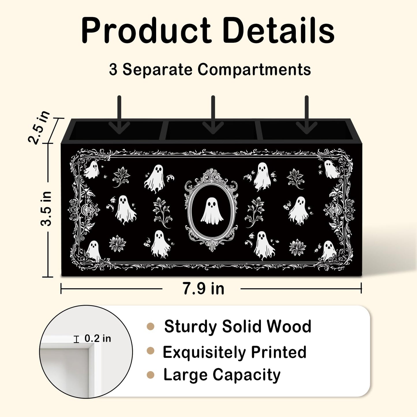 nvucamd Cute Ghosts Pen Pencil Holder for Desk, Witchy Gothic Ghost Office Desk Accessories, Halloween Spooky Ghosts Pen Holders Organizer for Home Office Classroom Bathroom