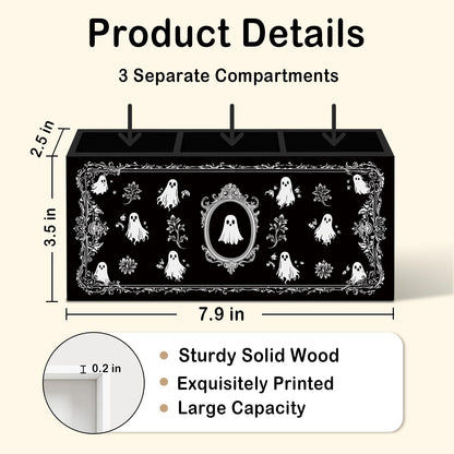 nvucamd Cute Ghosts Pen Pencil Holder for Desk, Witchy Gothic Ghost Office Desk Accessories, Halloween Spooky Ghosts Pen Holders Organizer for Home Office Classroom Bathroom