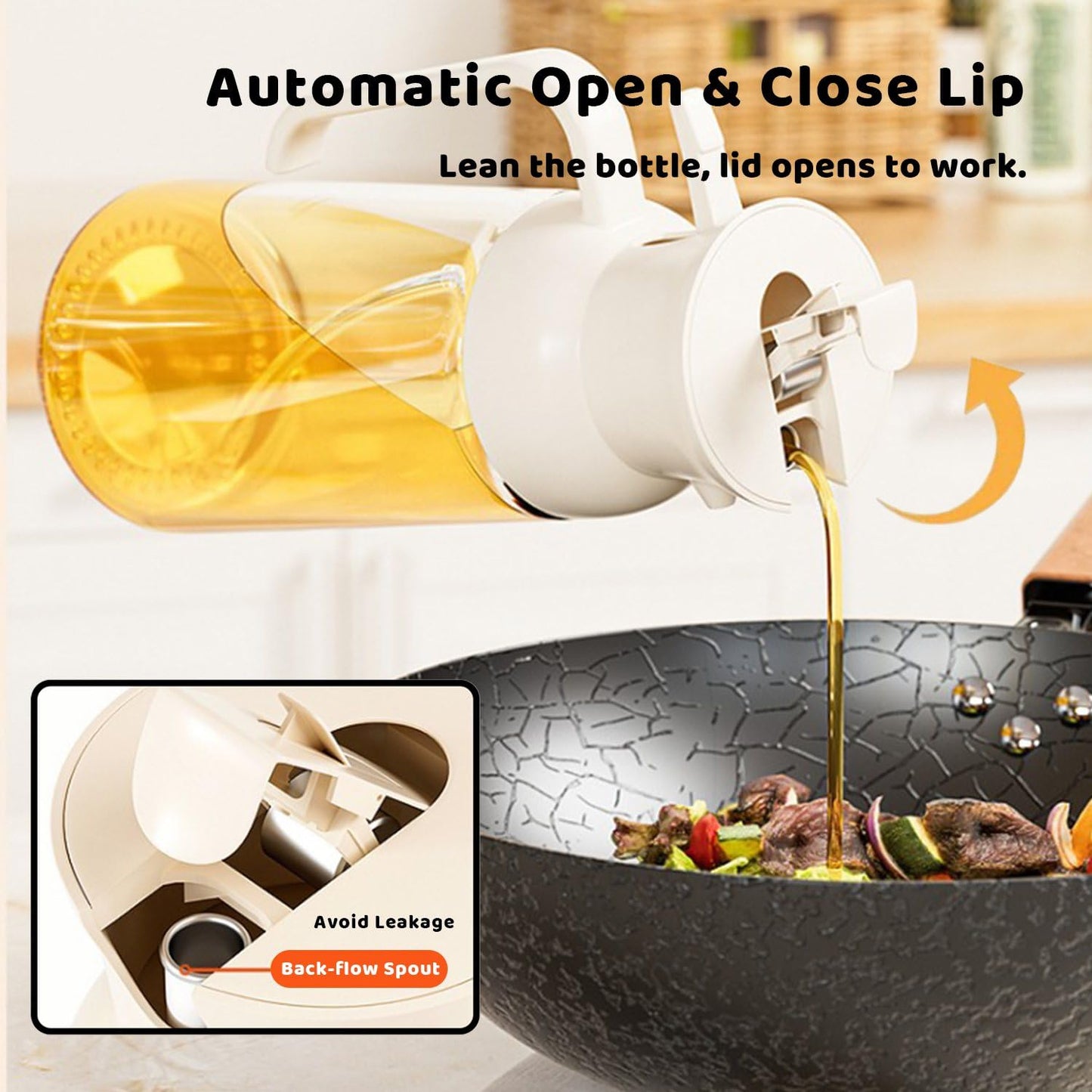 Oil Sprayer for Cooking, Big Capacity 550ml/19oz Oil Sprayer and Oil Pourer for Kitchen, Glass Olive Oil Dispenser Bottle for Cooking, Salad, Barbecue, Air Fryer