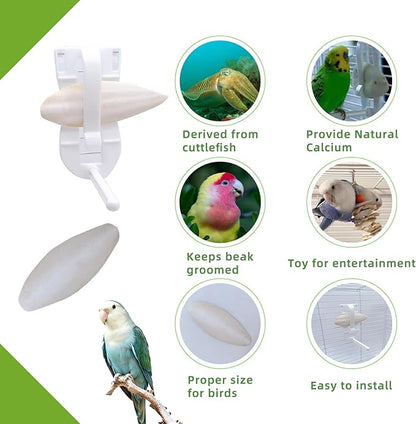 4.8"-5.1" Cuttlebone for Birds,Parakeets Cuddle Bone Beak Trimming,Premium Calcium Natural Cuttlefish Bone for Parrot,Cockatiel,Budgie,Tortoise, Snails,Reptiles,20 Pcs