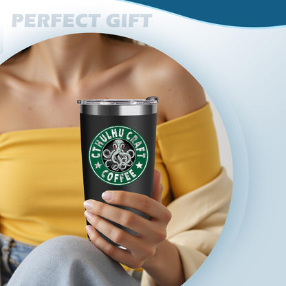 TSLOVER 20 Oz Cthulhu Craft Coffee Stainless Steel Insulated Tumbler,Funny Octopus Travel Coffee Mug for Hot or Iced Drinks,Gothic Horror Cthulhu Gifts for Women Men Friends Fans