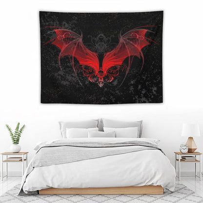HZOHNAGO Gothic Tapestry Retro Red Bat Pattern Printed Wall Tapestry Wall Hanging for Bedroom Living Room Dorm 40" W x 30" H