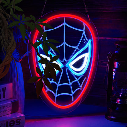 Spider neon sign for wall decor Anime Light Compatible with smart timing switch, 5V USB power supply Kids Bedroom Game Room Decoration(13x9.4 Inch)